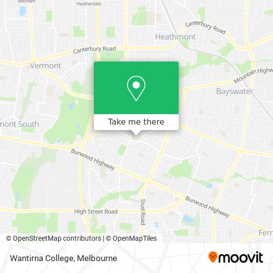 Wantirna College map