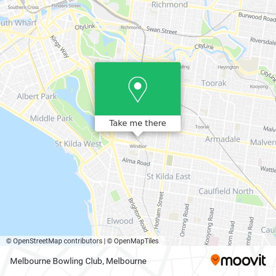 Mapa Melbourne Bowling Club
