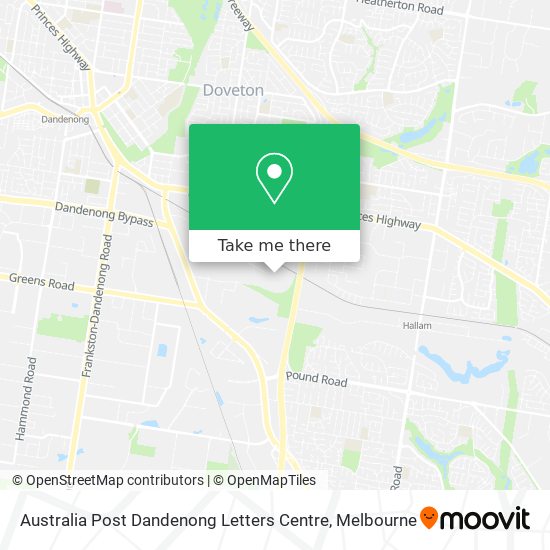 Australia Post Dandenong Letters Centre map