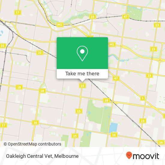 Mapa Oakleigh Central Vet