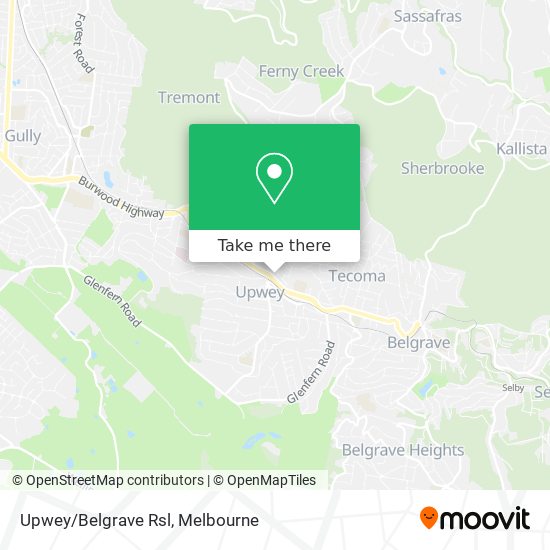 Upwey/Belgrave Rsl map