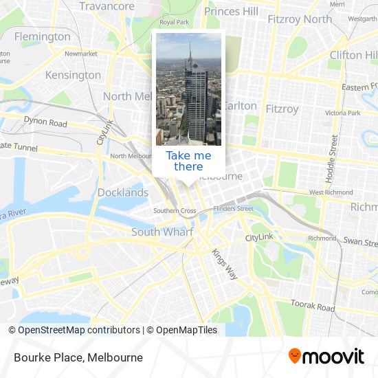 How to get to Bourke Place in Melbourne by bus, train or tram?