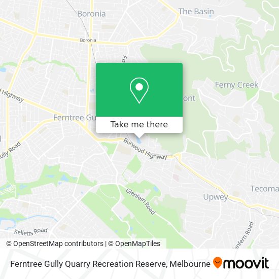 Mapa Ferntree Gully Quarry Recreation Reserve