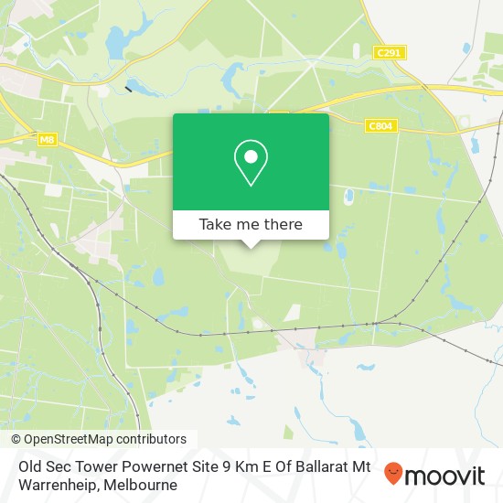 Old Sec Tower Powernet Site 9 Km E Of Ballarat Mt Warrenheip map