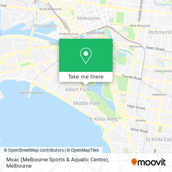 Msac (Melbourne Sports & Aquatic Centre) map