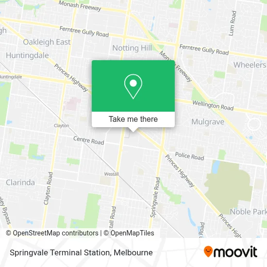 Mapa Springvale Terminal Station