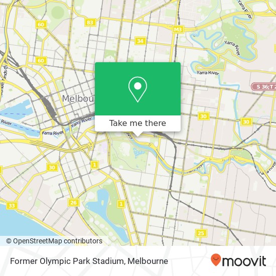 Former Olympic Park Stadium map