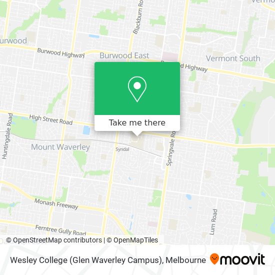 Wesley College (Glen Waverley Campus) map