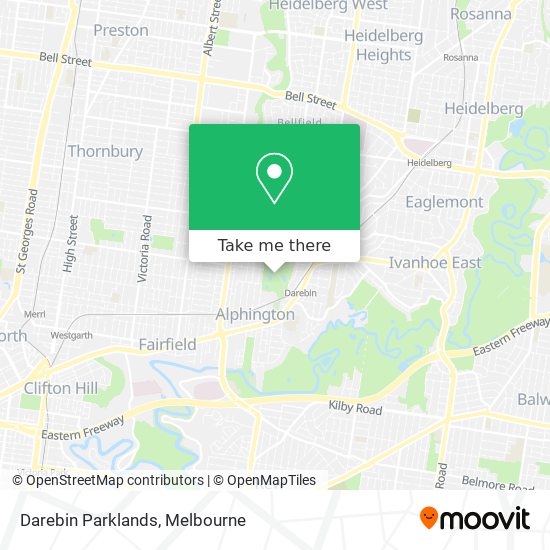 Darebin Parklands map