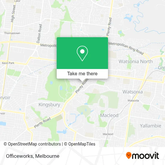 Officeworks map