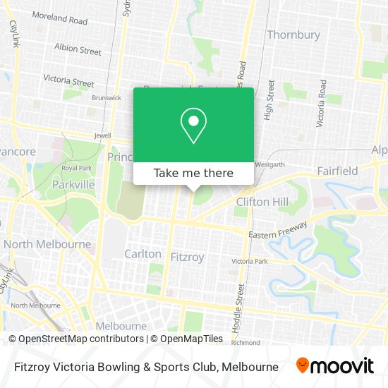 Mapa Fitzroy Victoria Bowling & Sports Club