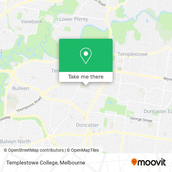 Mapa Templestowe College