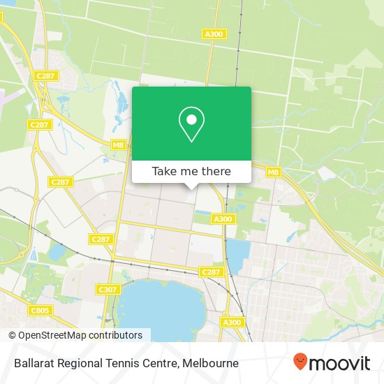 Ballarat Regional Tennis Centre map