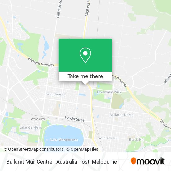 Mapa Ballarat Mail Centre - Australia Post