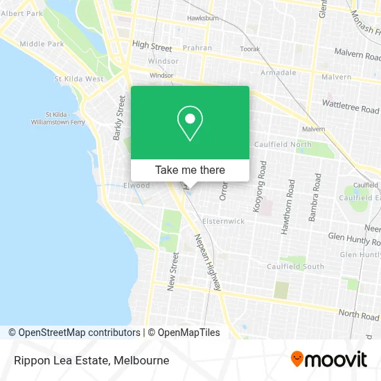 Mapa Rippon Lea Estate