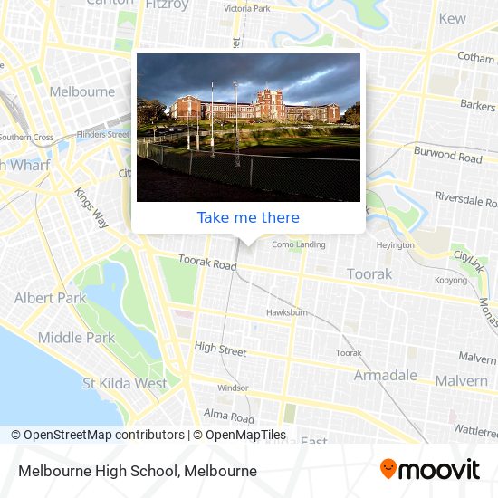 Mapa Melbourne High School