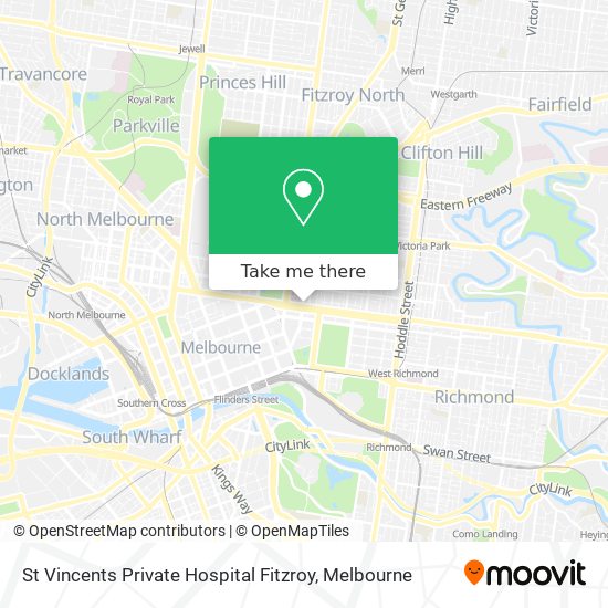 Mapa St Vincents Private Hospital Fitzroy
