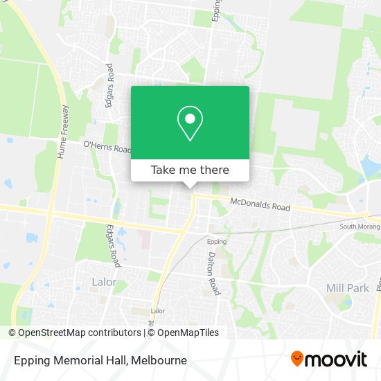 Epping Memorial Hall map