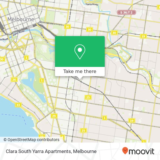 Clara South Yarra Apartments map