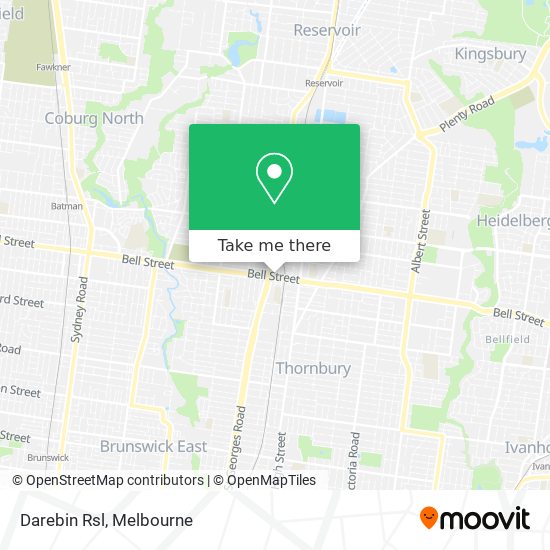 Darebin Rsl map