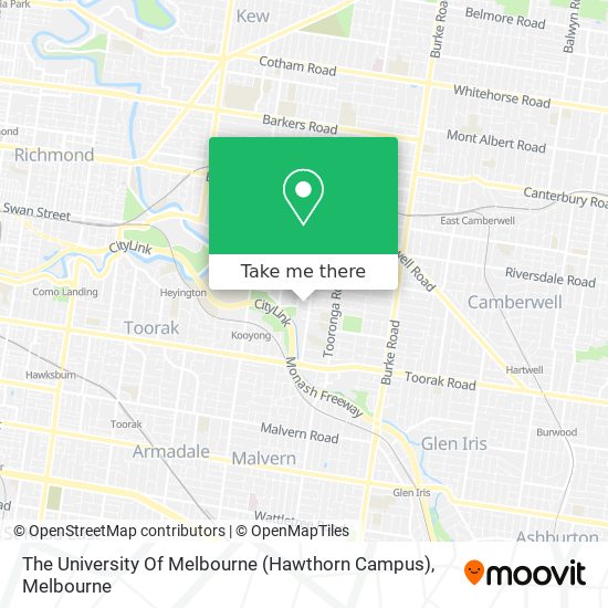 Mapa The University Of Melbourne (Hawthorn Campus)