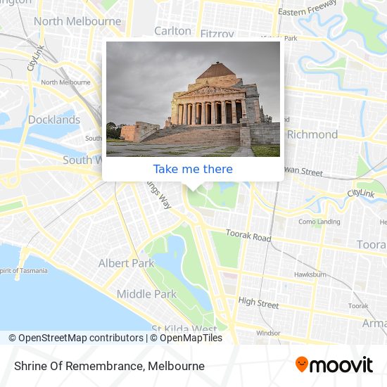 Shrine Of Remembrance map