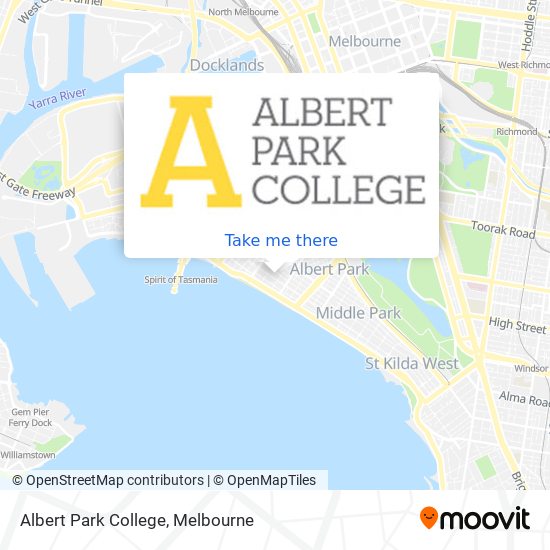 Mapa Albert Park College