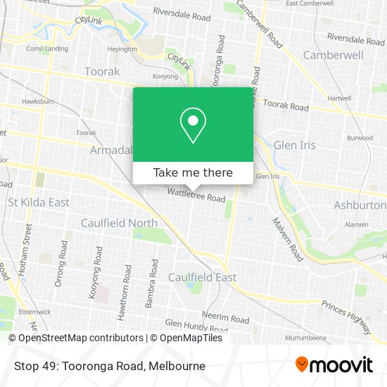 Stop 49: Tooronga Road map
