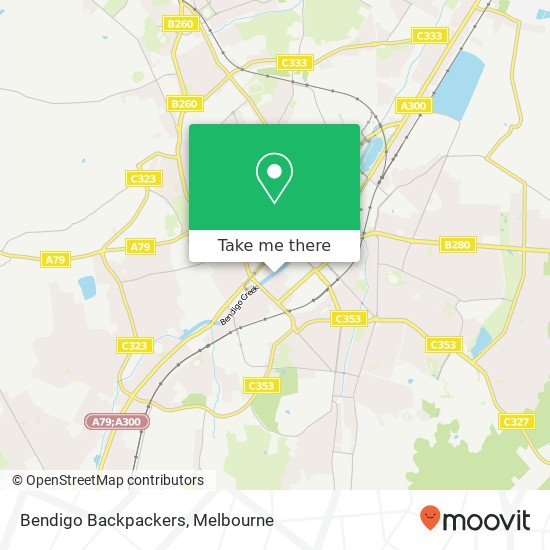 Bendigo Backpackers map