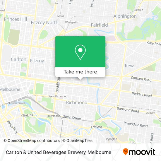 Carlton & United Beverages Brewery map