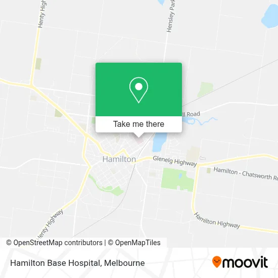 Mapa Hamilton Base Hospital