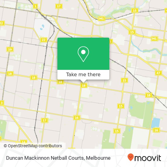 Mapa Duncan Mackinnon Netball Courts