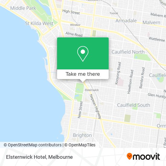 Mapa Elsternwick Hotel