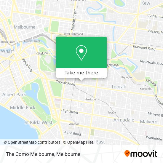 The Como Melbourne map