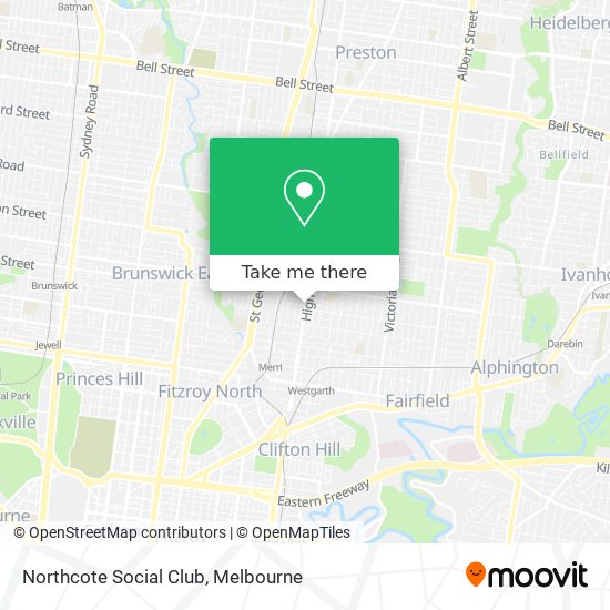 Mapa Northcote Social Club