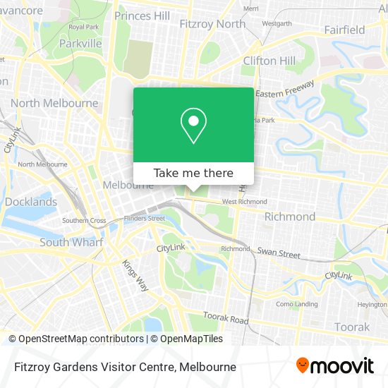 Fitzroy Gardens Visitor Centre map