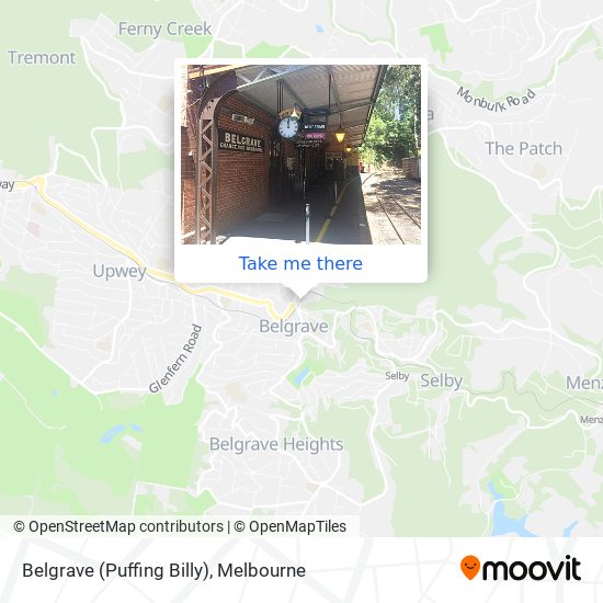 Belgrave (Puffing Billy) map