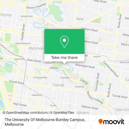 The University Of Melbourne Burnley Campus map