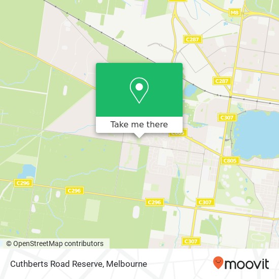 Cuthberts Road Reserve map