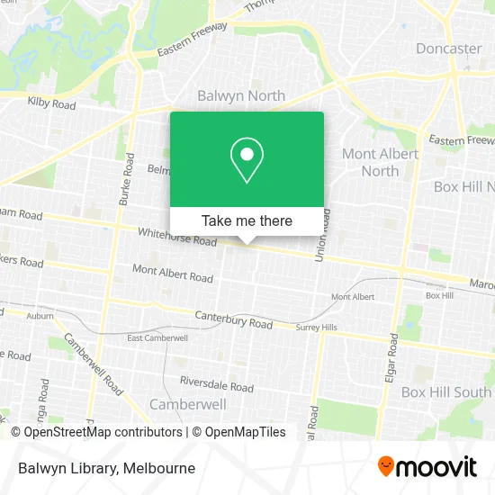 Mapa Balwyn Library