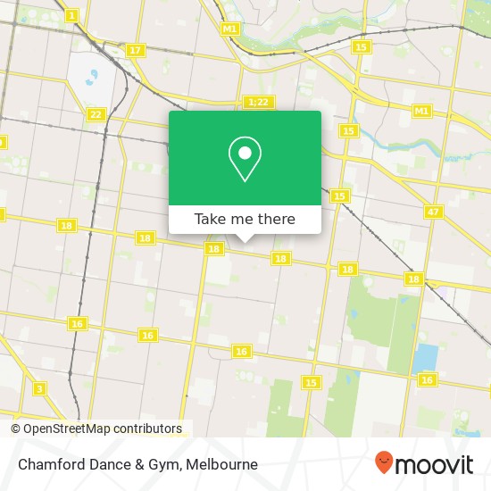 Chamford Dance & Gym map