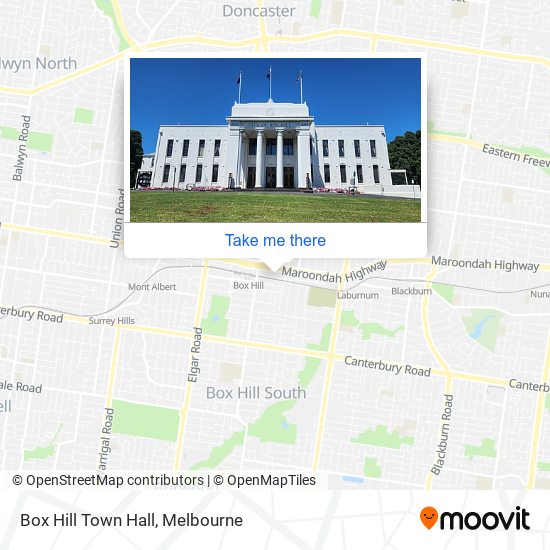 Box Hill Town Hall map