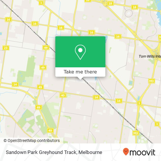 Sandown Park Greyhound Track map