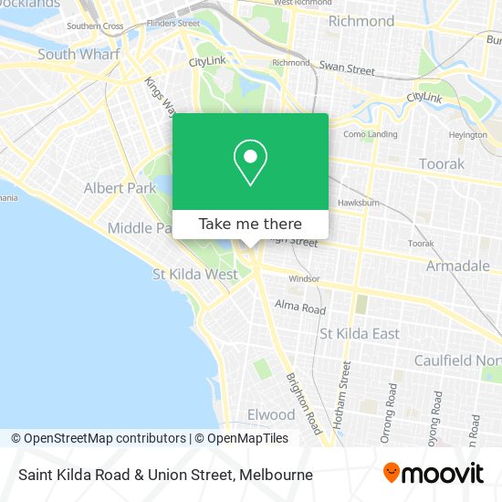 Mapa Saint Kilda Road & Union Street