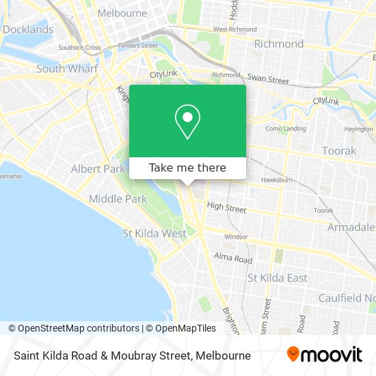 Saint Kilda Road & Moubray Street map