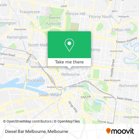 Mapa Diesel Bar Melbourne