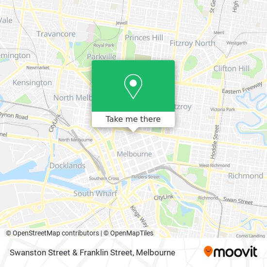 Swanston Street & Franklin Street map