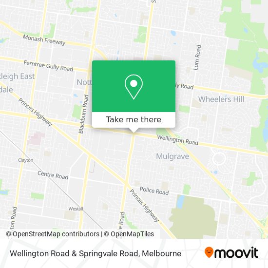 Wellington Road & Springvale Road map