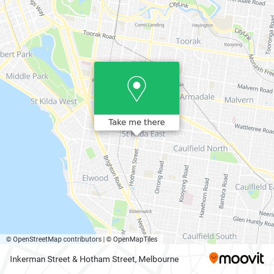 Inkerman Street & Hotham Street map