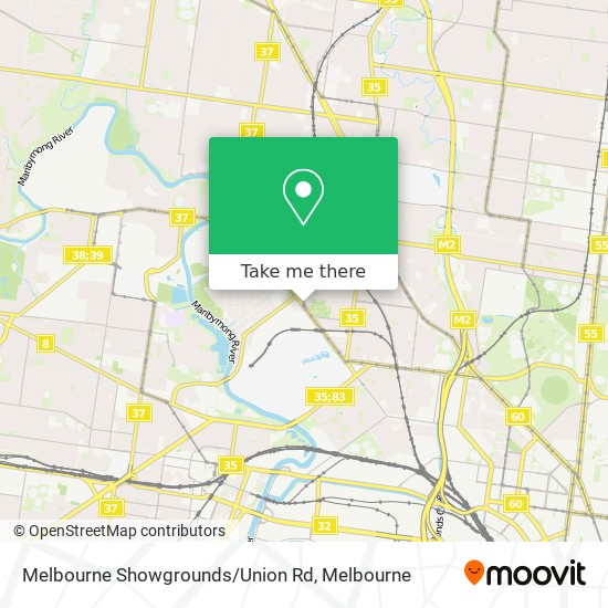 Mapa Melbourne Showgrounds/Union Rd